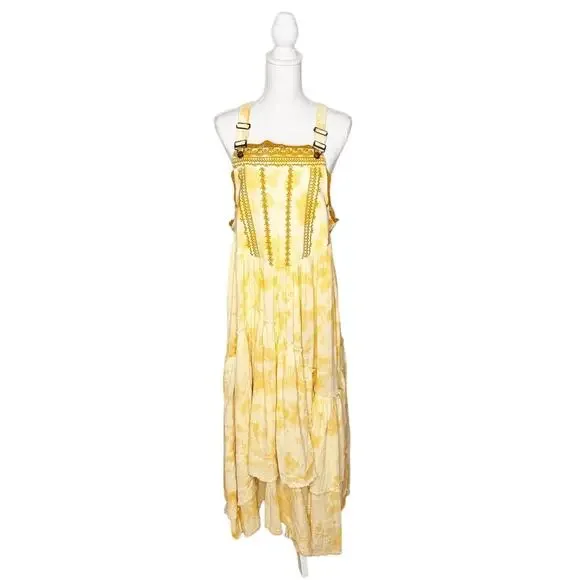 NWT Free People Bali Devon Skirtall Tie Dye Maxi Dress In Italian Straw Size XS - Picture 3 of 10